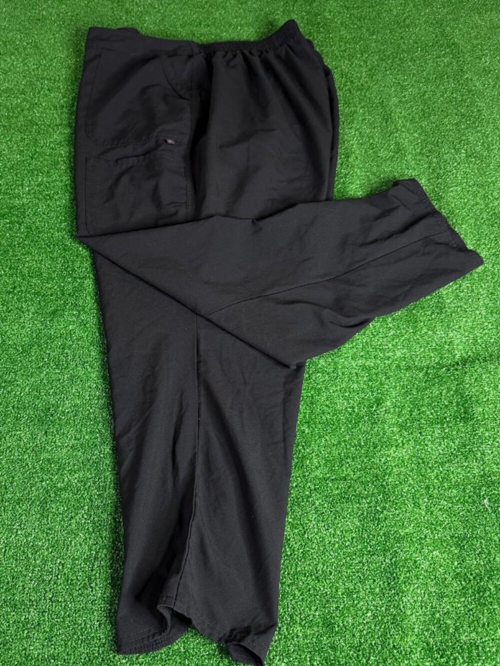 Scrubstar Scrub Pants Women's Plus 3XL Black Cargo Elastic Waist Lightweight